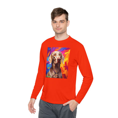 Pup Art Canvas Sport Long Sleeve Tee (Weimaraner)