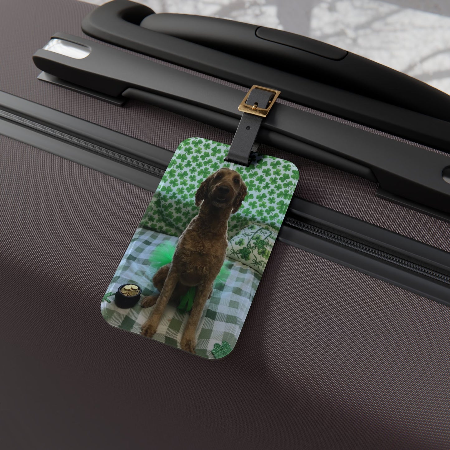 Daisy - St. Patrick's Day Dog Luggage Tag