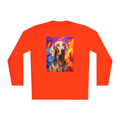 Pup Art Canvas Sport Long Sleeve Tee (Weimaraner)