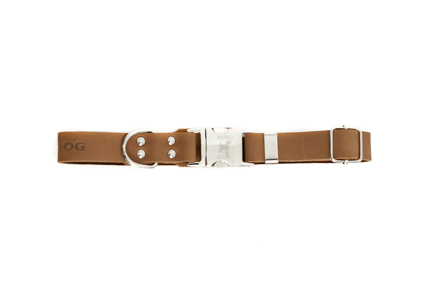 Modern Style Quick-Release Khaki Leather Dog Collar
