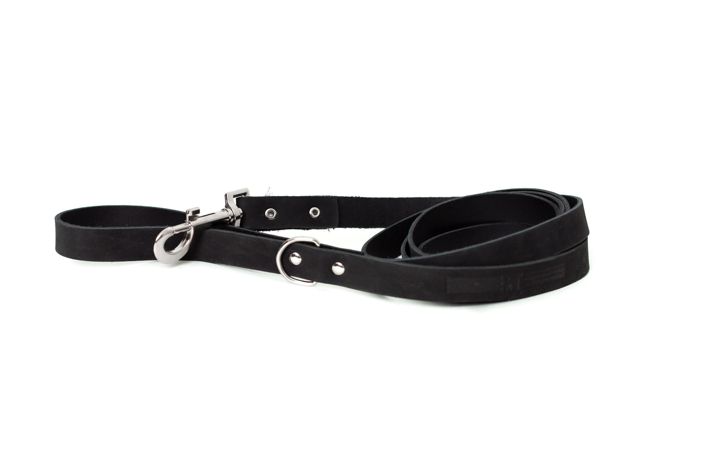 Modern Style Midnight Black Leather Leash