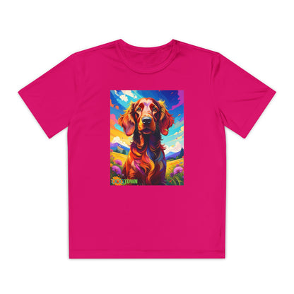 Pup Art Canvas - Kid's Sport Short Sleeve Tee (Irish Setter)