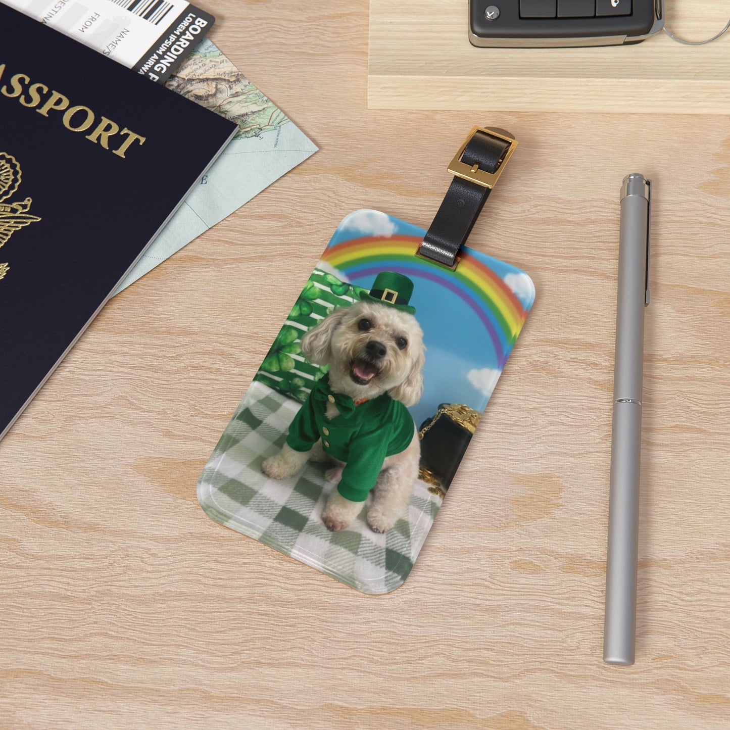 Nipsey - St. Patrick's Day Dog Luggage Tag