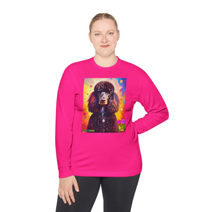 Pup Art Canvas Sport Long Sleeve Tee (Poodle Standard)