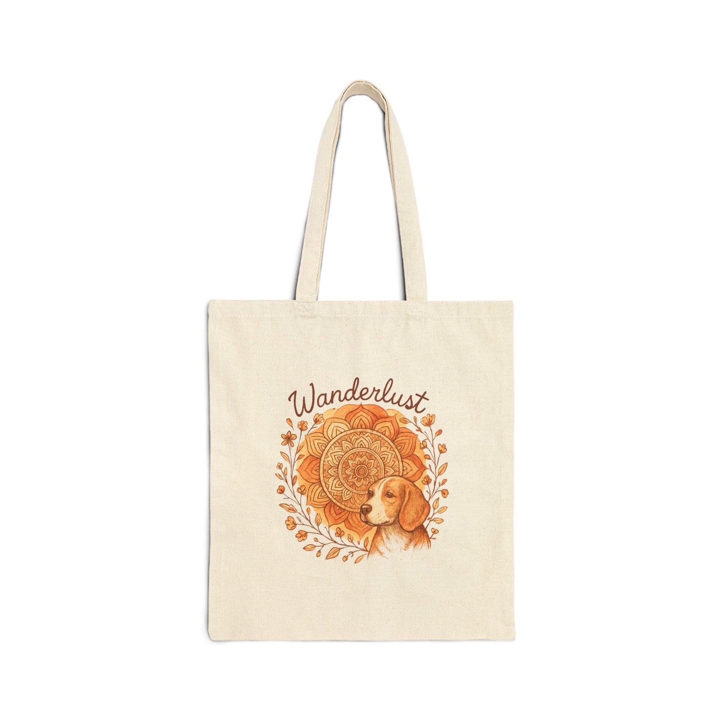 Dogtown Boho Revival "Wanderlust" Cotton Canvas Tote Bag (Beagle)