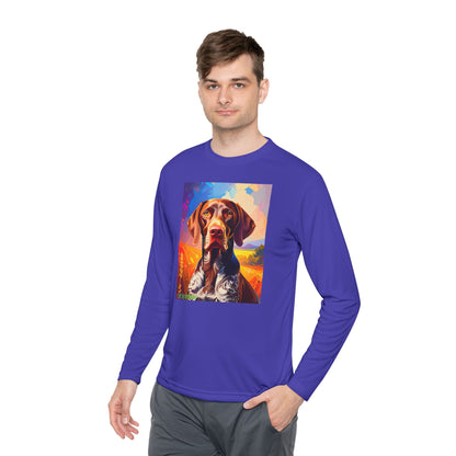 Pup Art Canvas Sport Long Sleeve Tee (German Shorthaired Pointer)
