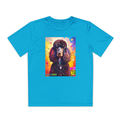Pup Art Canvas - Kid's Sport Short Sleeve Tee (Standard Poodle)