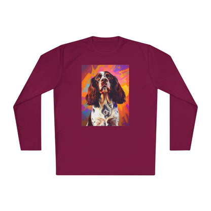 Pup Art Canvas Sport Long Sleeve Tee (English Springer Spaniel - 2)