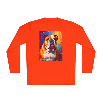 Pup Art Canvas Sport Long Sleeve Tee (English Bulldog)
