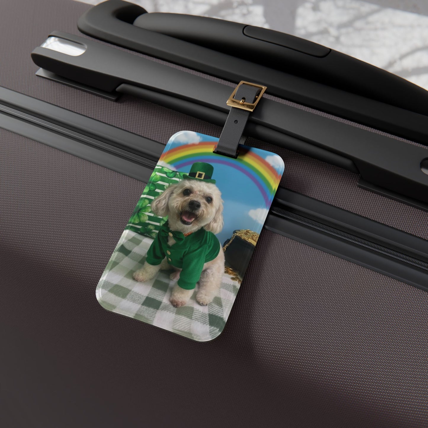 Nipsey - St. Patrick's Day Dog Luggage Tag