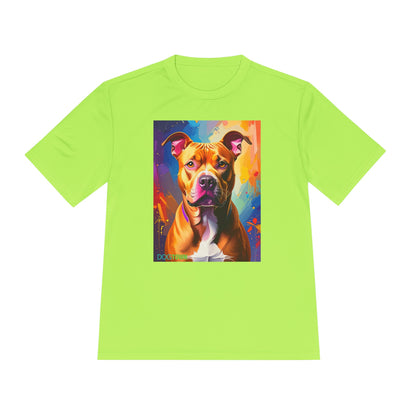 Pup Art Canvas Unisex Moisture Wicking Tee (Pit Bull)