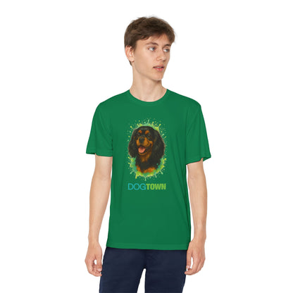 2025 Breed Collection - Kid's Polyester Thin Short Sleeve Tee - Black and Tan Cavalier King Charles Spaniel