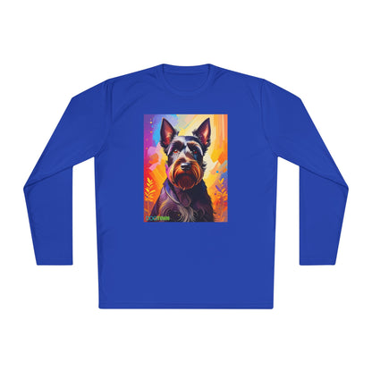 Pup Art Canvas Sport Long Sleeve Tee (Scottish Terrier)