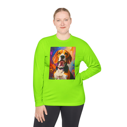 Pup Art Canvas Sport Long Sleeve Tee (Beagle)