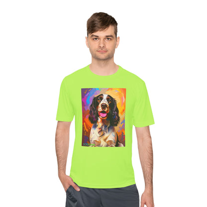Pup Art Canvas Unisex Moisture Wicking Tee (English Springer Spaniel - 3)