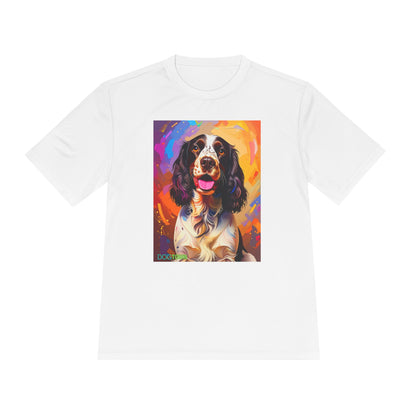 Pup Art Canvas Unisex Moisture Wicking Tee (English Springer Spaniel - 3)