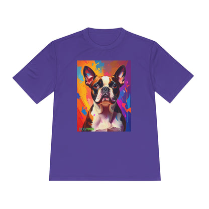 Pup Art Canvas Unisex Moisture Wicking Tee (Boston Terrier)