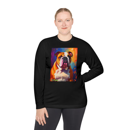 Pup Art Canvas Sport Long Sleeve Tee (English Bulldog)