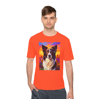 Pup Art Canvas Unisex Moisture Wicking Tee (Border Collie)
