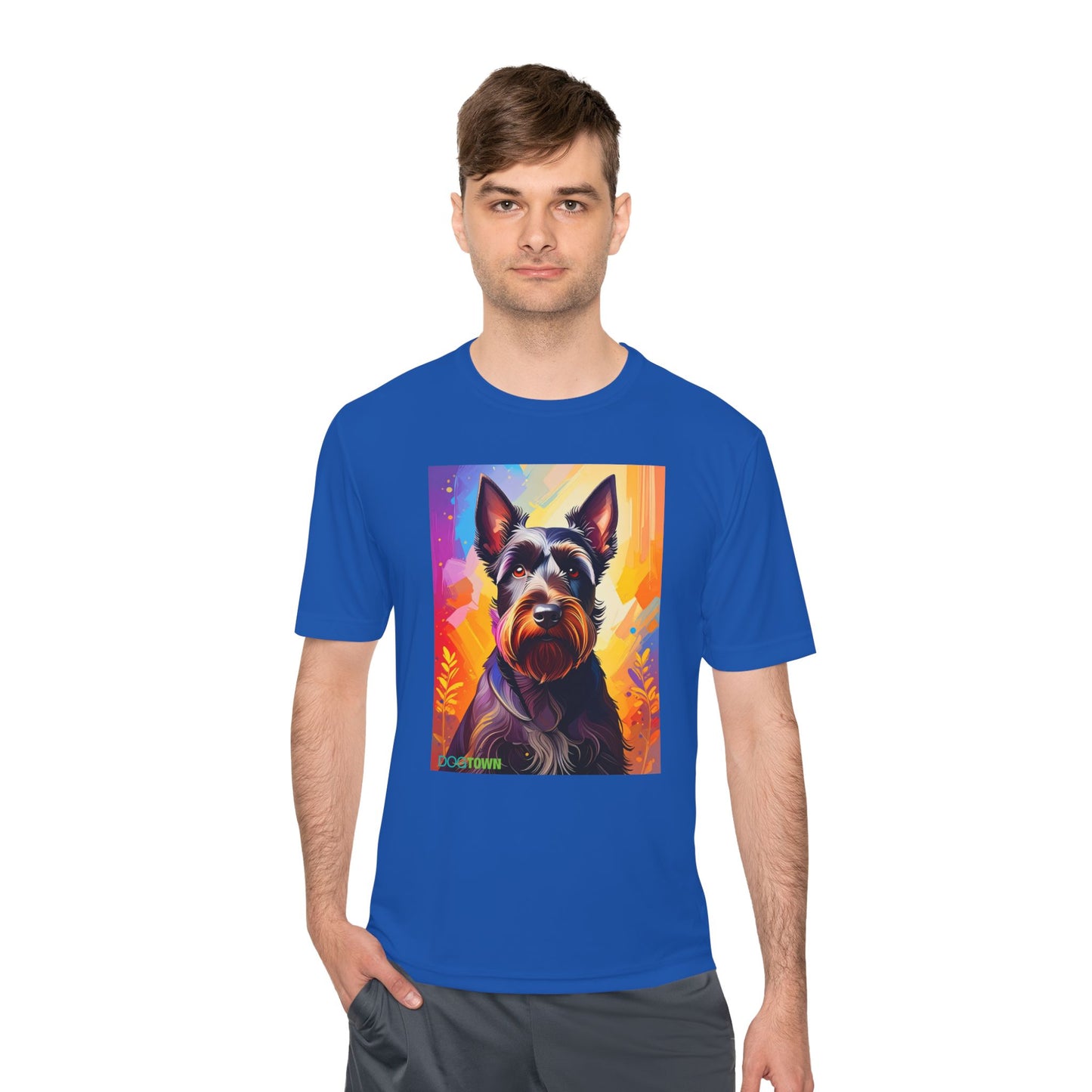 Pup Art Canvas Unisex Moisture Wicking Tee (Scottish Terrier)