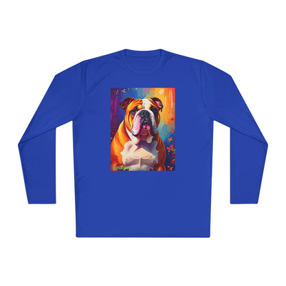 Pup Art Canvas Sport Long Sleeve Tee (English Bulldog)