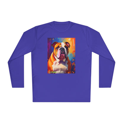 Pup Art Canvas Sport Long Sleeve Tee (English Bulldog)