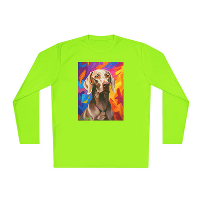 Pup Art Canvas Sport Long Sleeve Tee (Weimaraner)