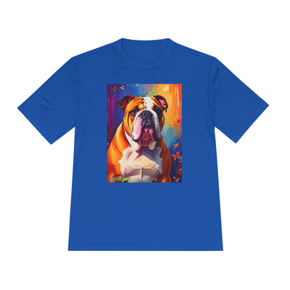 Pup Art Canvas Unisex Moisture Wicking Tee (English Bulldog)