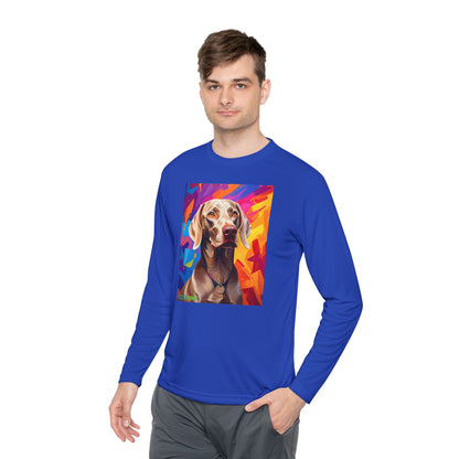 Pup Art Canvas Sport Long Sleeve Tee (Weimaraner)