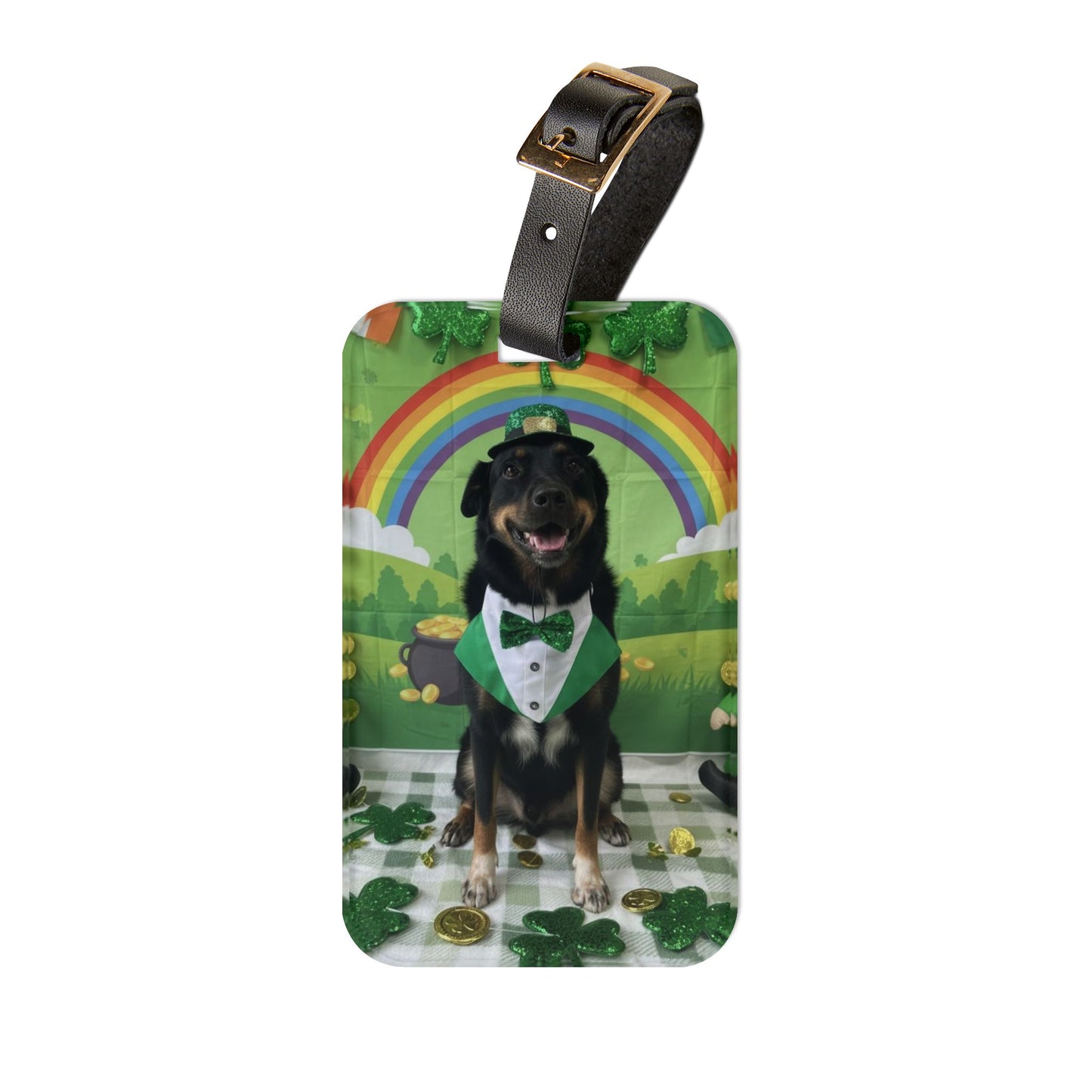 Bix - St. Patrick's Day Dog Luggage Tag