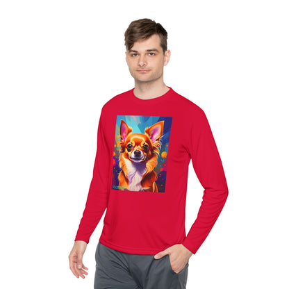Pup Art Canvas Sport Long Sleeve Tee (Chihuahua)