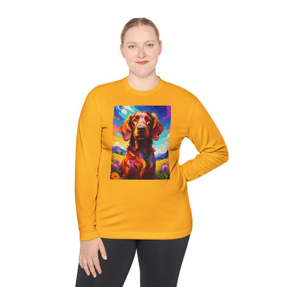 Pup Art Canvas Sport Long Sleeve Tee (Irish Setter)