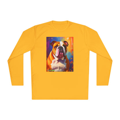 Pup Art Canvas Sport Long Sleeve Tee (English Bulldog)