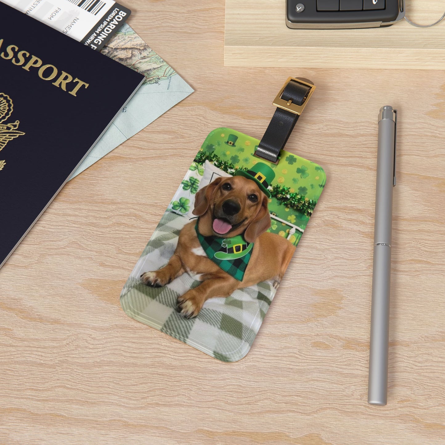 Molly- St. Patrick's Day Dog Luggage Tag