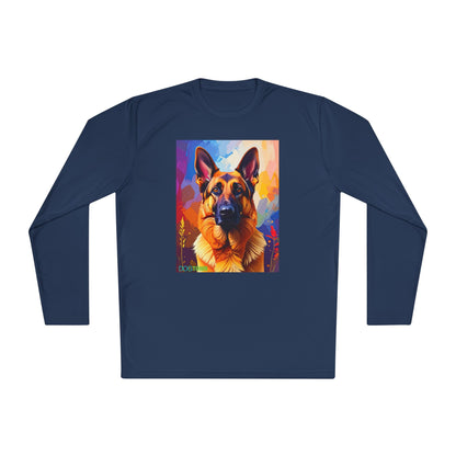 Pup Art Canvas Sport Long Sleeve Tee (German Shepherd)