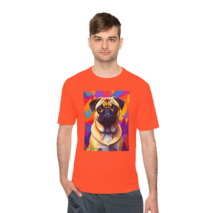 Pup Art Canvas Unisex Moisture Wicking Tee (Pug)