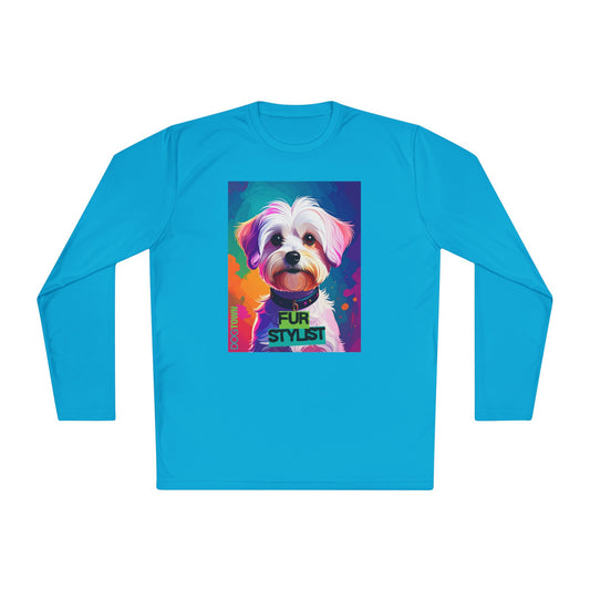 Dogtown Fur Stylist Groomer Shirt (Colorful with Maltese)