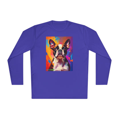 Pup Art Canvas Sport Long Sleeve Tee (Boston Terrier)