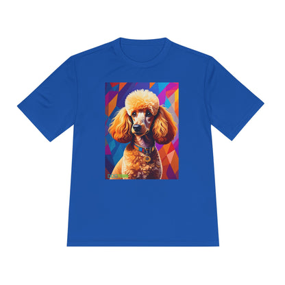 Pup Art Canvas Unisex Moisture Wicking Tee (Mini Poodle)