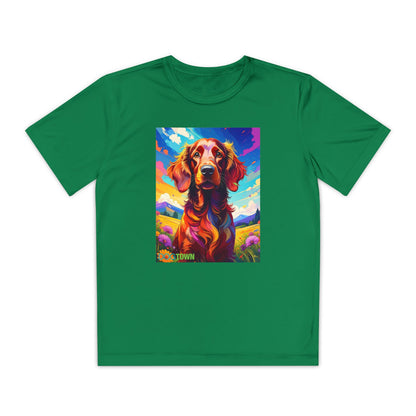 Pup Art Canvas - Kid's Sport Short Sleeve Tee (Irish Setter)
