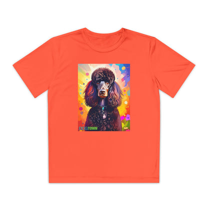 Pup Art Canvas - Kid's Sport Short Sleeve Tee (Standard Poodle)