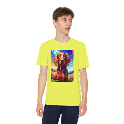 Pup Art Canvas - Kid's Sport Short Sleeve Tee (Irish Setter)
