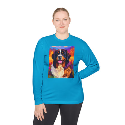 Pup Art Canvas Sport Long Sleeve Tee (Bernese Mountain Dog)