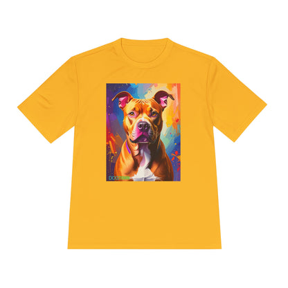 Pup Art Canvas Unisex Moisture Wicking Tee (Pit Bull)