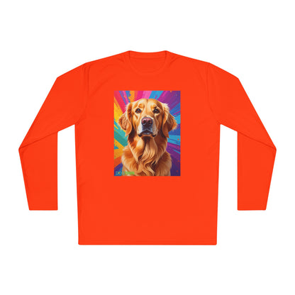 Pup Art Canvas Sport Long Sleeve Tee (Golden Retriever)