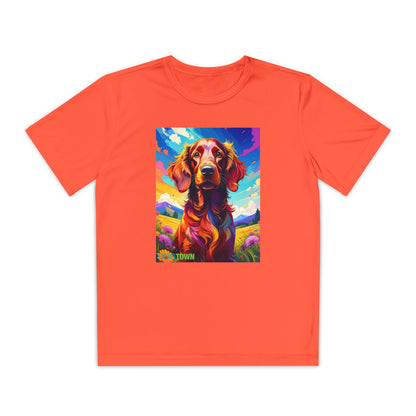 Pup Art Canvas - Kid's Sport Short Sleeve Tee (Irish Setter)