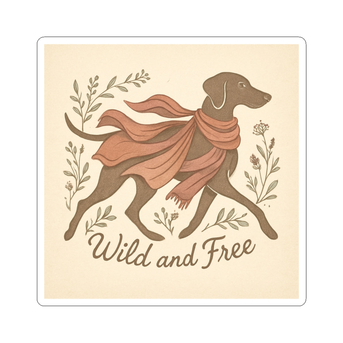 Dogtown Boho Revival "Wild and Free" Kiss-Cut Stickers (Weimaraner)