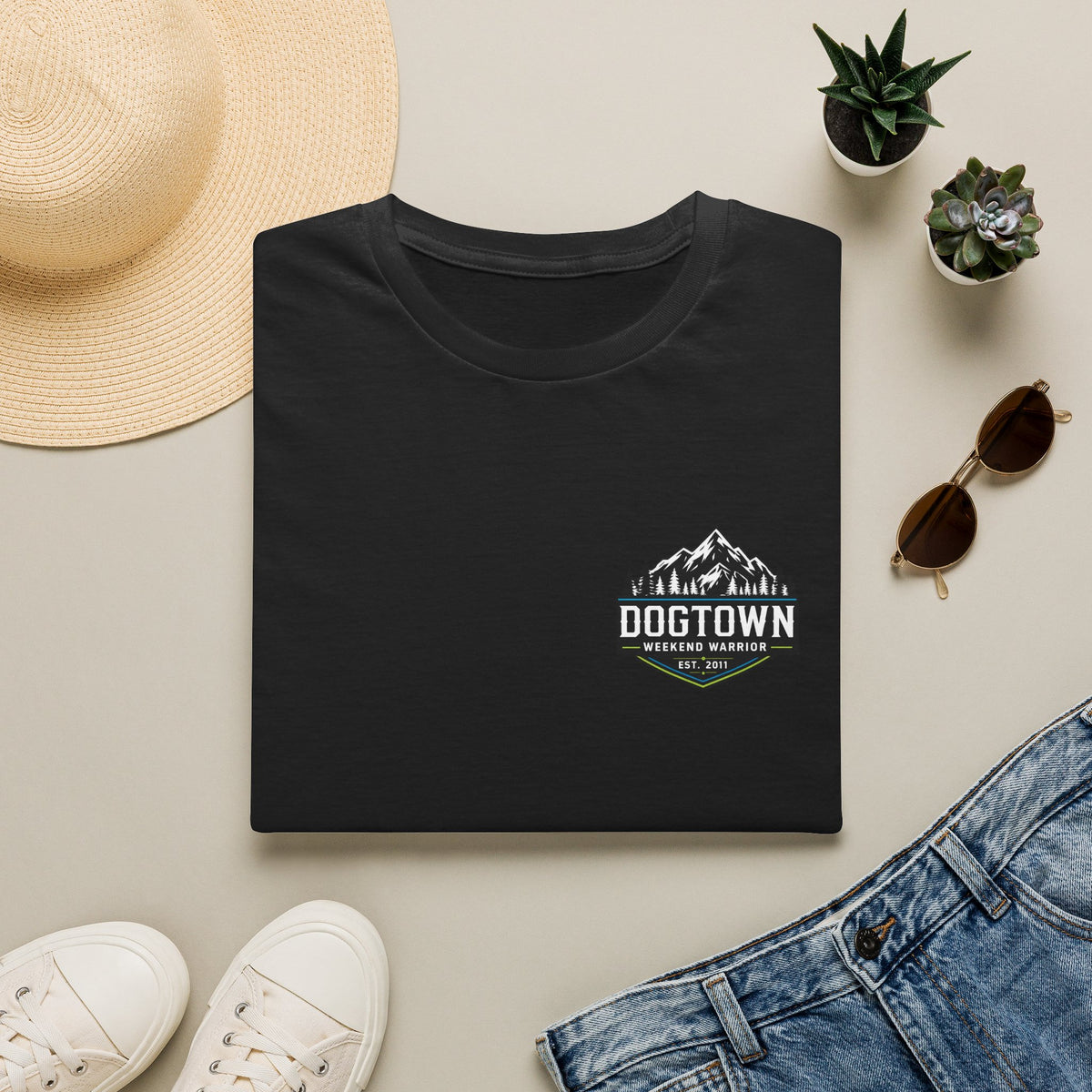 Weekend Warrior Dog T-Shirt — Australian Shepherd Badge Graphic