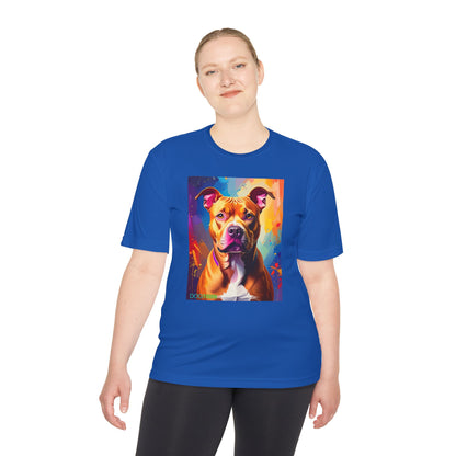 Pup Art Canvas Unisex Moisture Wicking Tee (Pit Bull)