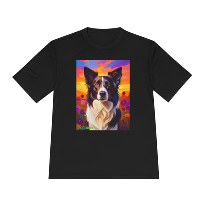 Pup Art Canvas Unisex Moisture Wicking Tee (Border Collie)